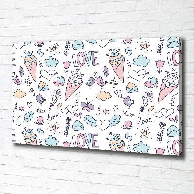 Canvas schilderij Romantisch patroon