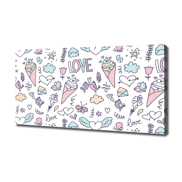 Canvas schilderij Romantisch patroon