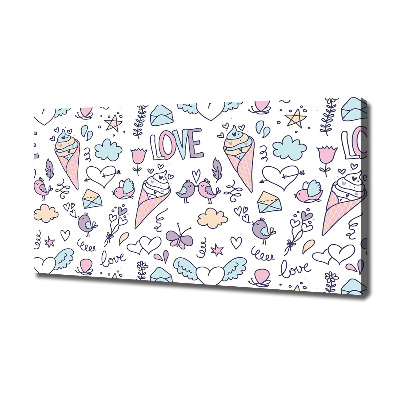 Canvas schilderij Romantisch patroon