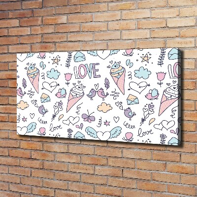 Canvas schilderij Romantisch patroon