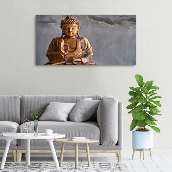 Foto canvas Houten Boeddha