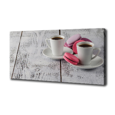 Foto canvas Koffie en koekjes