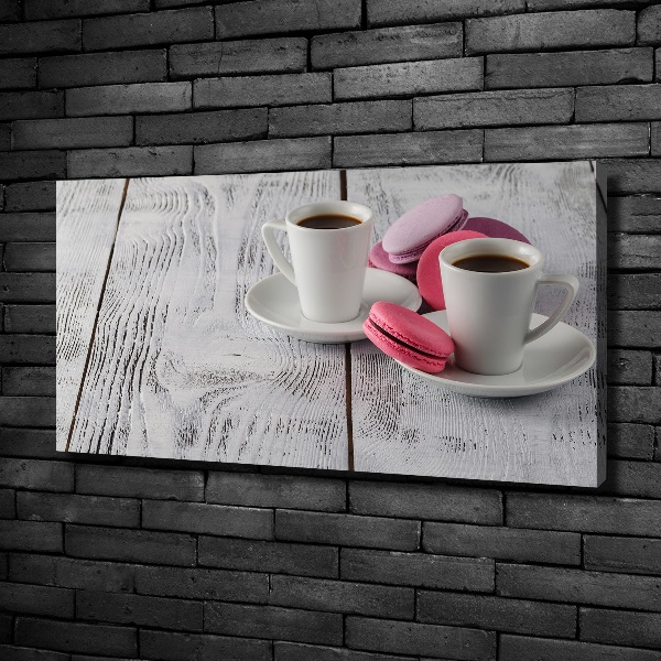 Foto canvas Koffie en koekjes