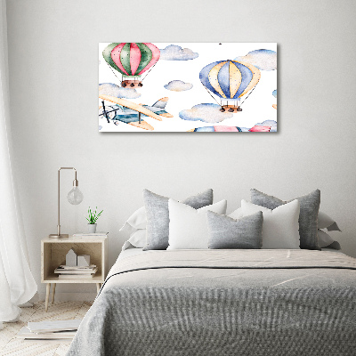 Schilderij op canvas Vliegtuigen en ballonnen