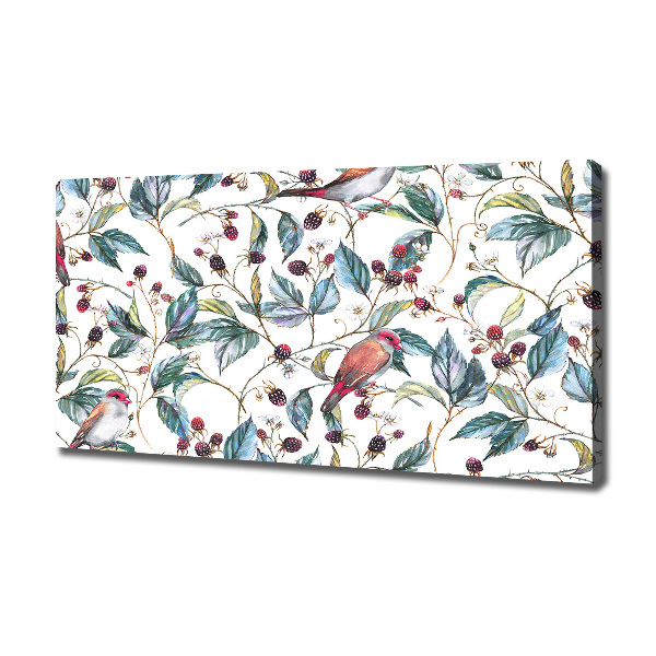 Foto op canvas Braambessen en vogels