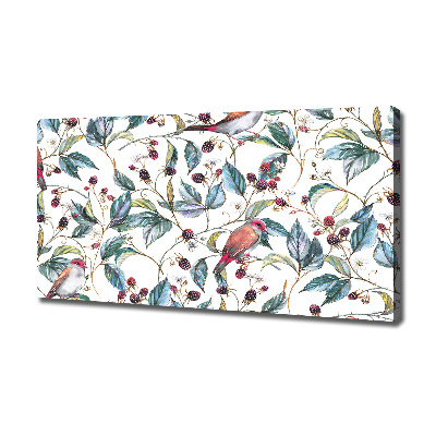 Foto op canvas Braambessen en vogels