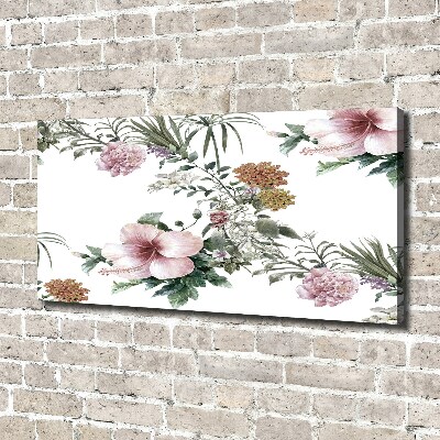 Canvas schilderij Bloemenpatroon