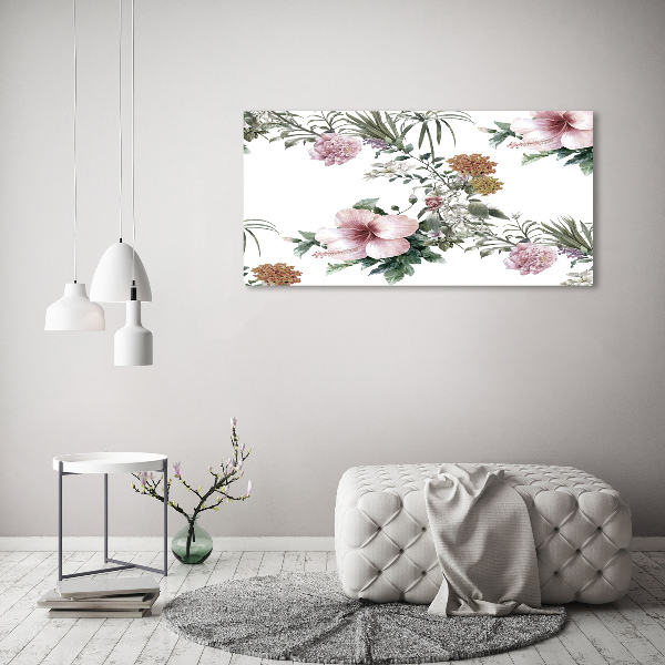 Canvas schilderij Bloemenpatroon