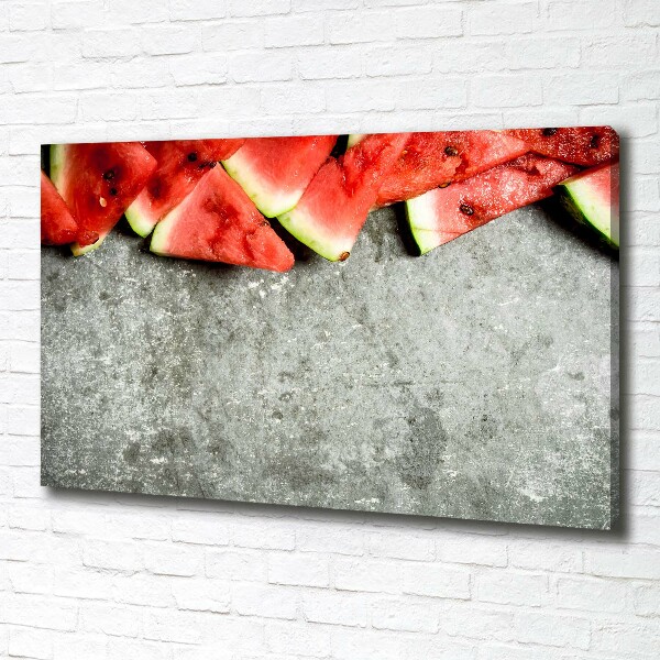 Canvas schilderij Gesneden watermeloen