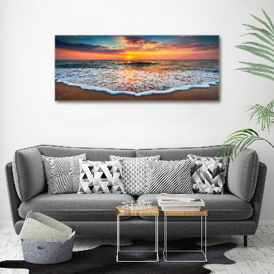 Canvas schilderij Zonsondergang boven de zee