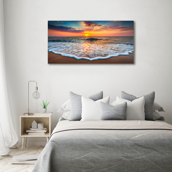 Canvas schilderij Zonsondergang boven de zee