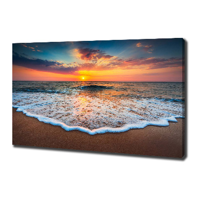 Canvas schilderij Zonsondergang boven de zee