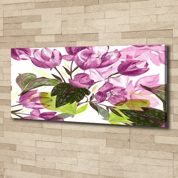 Foto canvas Bloemenpatroon