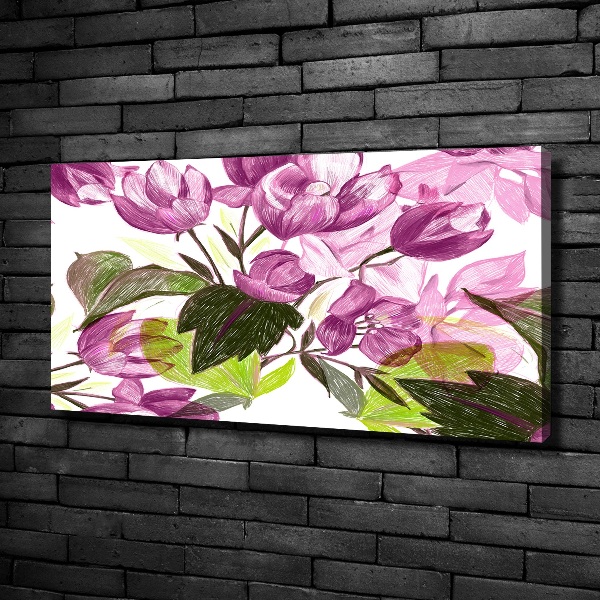 Foto canvas Bloemenpatroon