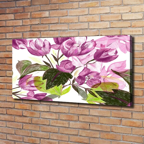 Foto canvas Bloemenpatroon