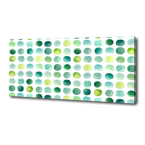 Canvas schilderij Groene stippen
