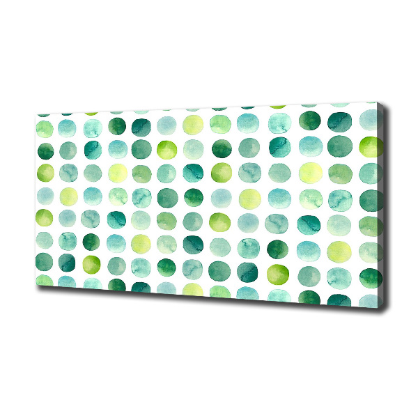 Canvas schilderij Groene stippen