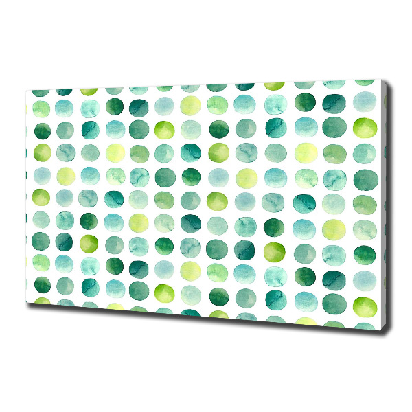 Canvas schilderij Groene stippen