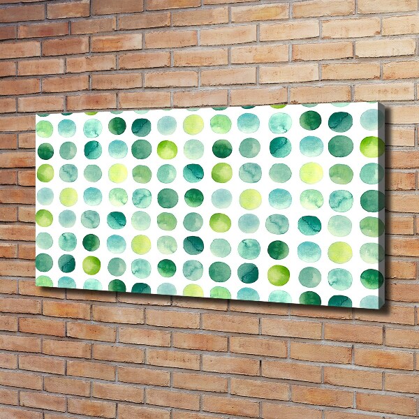 Canvas schilderij Groene stippen
