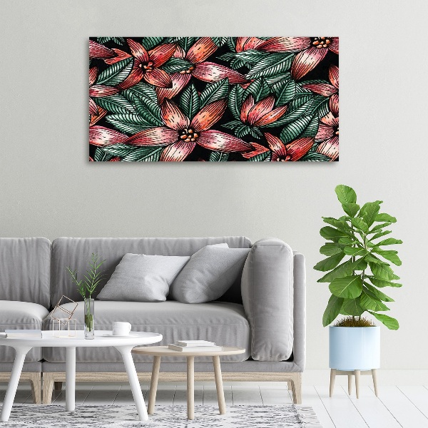 Foto op canvas Bloemenpatroon