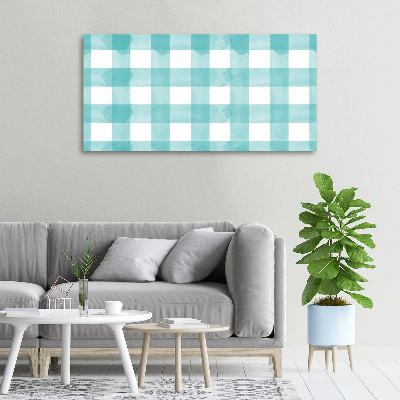 Foto canvas Blauw geblokt