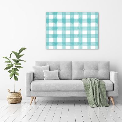 Foto canvas Blauw geblokt
