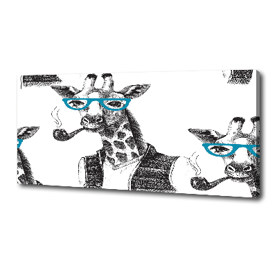 Foto canvas Giraffe met bril