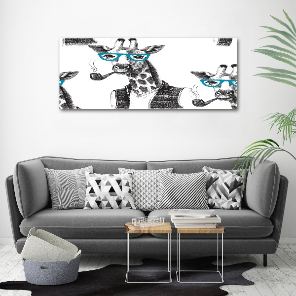 Foto canvas Giraffe met bril