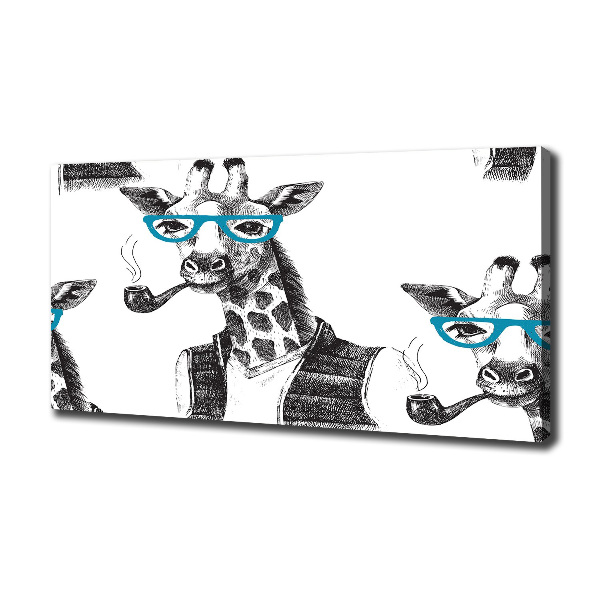 Foto canvas Giraffe met bril