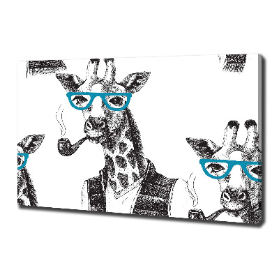 Foto canvas Giraffe met bril