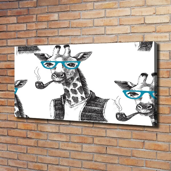 Foto canvas Giraffe met bril