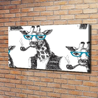 Foto canvas Giraffe met bril