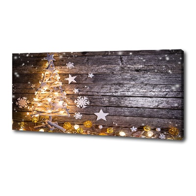 Foto op canvas Verlichte kerstboom