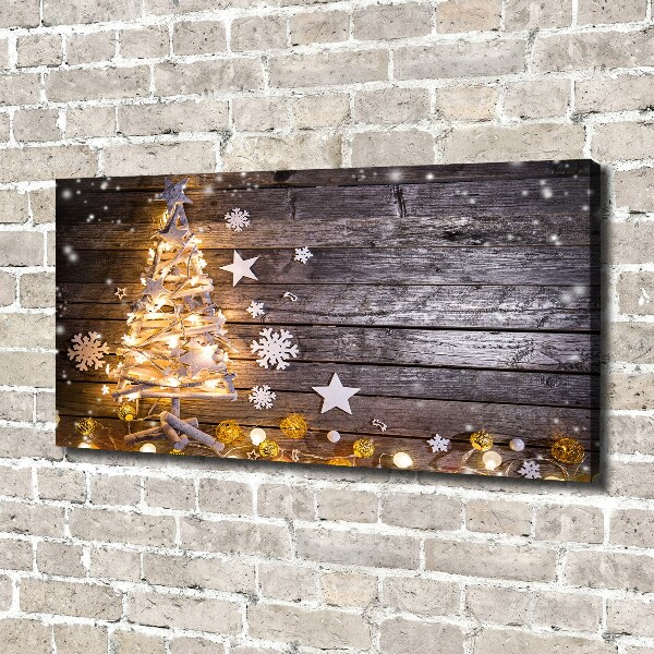 Foto op canvas Verlichte kerstboom