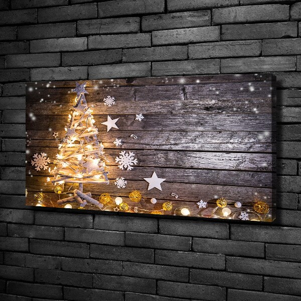 Foto op canvas Verlichte kerstboom