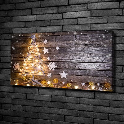 Foto op canvas Verlichte kerstboom