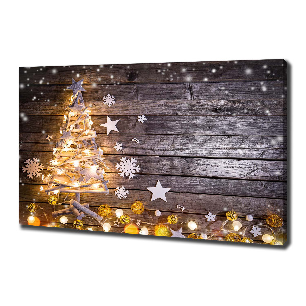 Foto op canvas Verlichte kerstboom