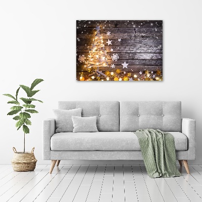 Foto op canvas Verlichte kerstboom