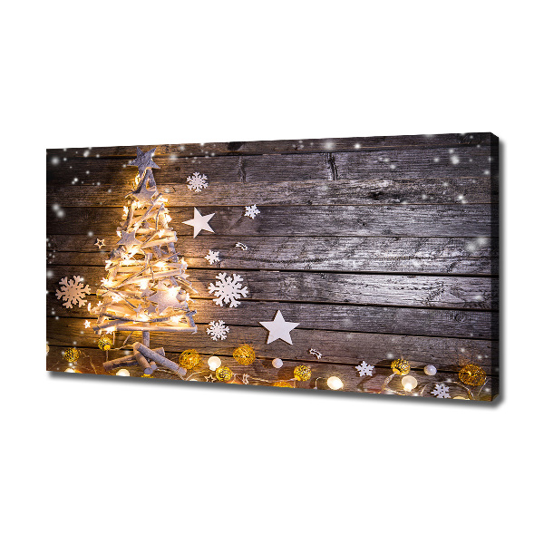 Foto op canvas Verlichte kerstboom