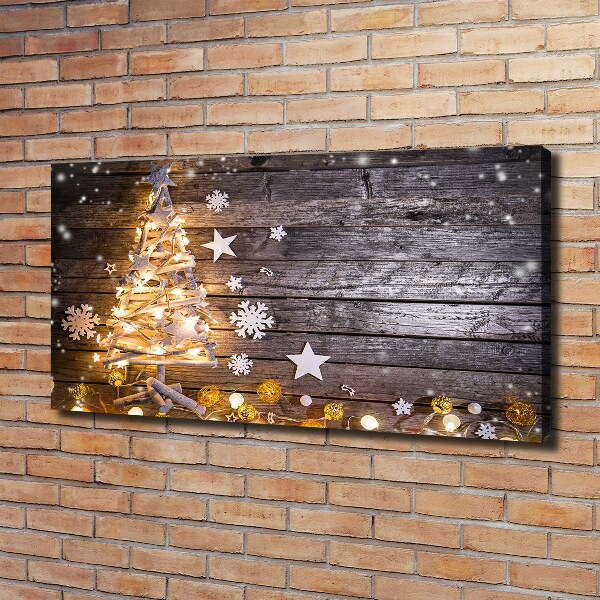 Foto op canvas Verlichte kerstboom