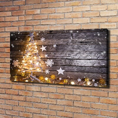 Foto op canvas Verlichte kerstboom