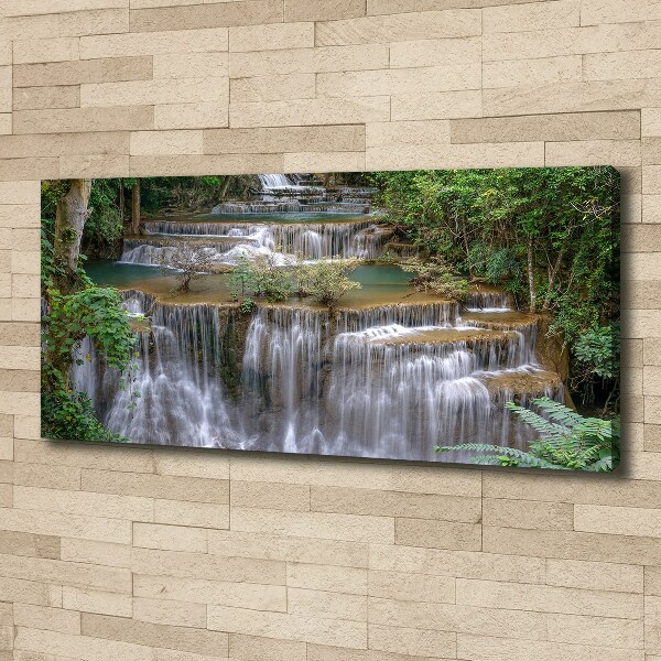Foto canvas Waterval in het bos