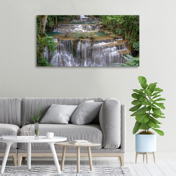 Foto canvas Waterval in het bos