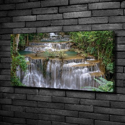 Foto canvas Waterval in het bos