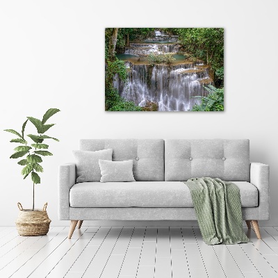 Foto canvas Waterval in het bos