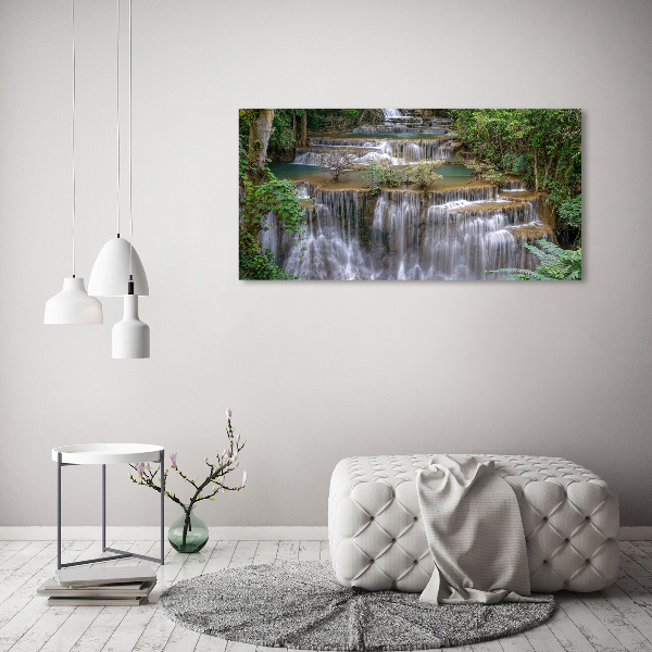 Foto canvas Waterval in het bos