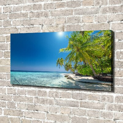 Canvas foto strand van de Malediven