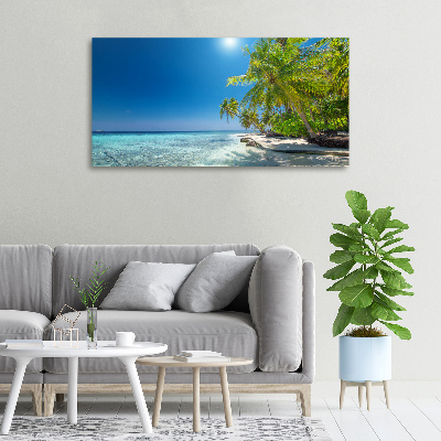 Canvas foto strand van de Malediven