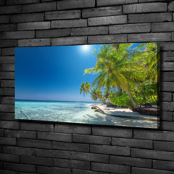 Canvas foto strand van de Malediven