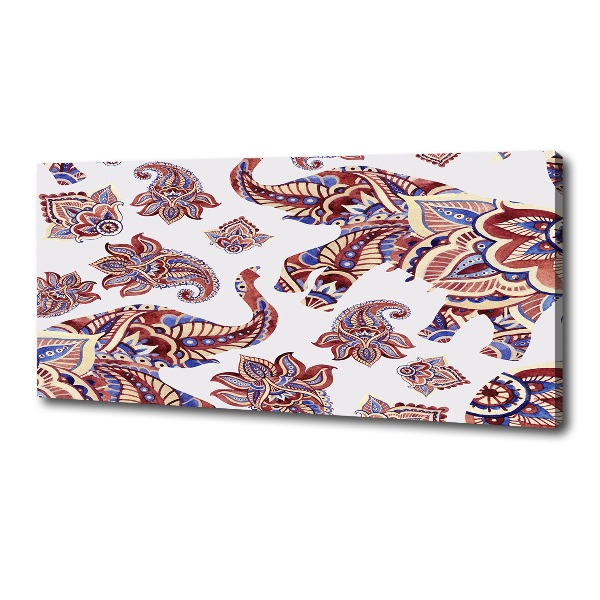 Schilderij op canvas Olifantenornamenten